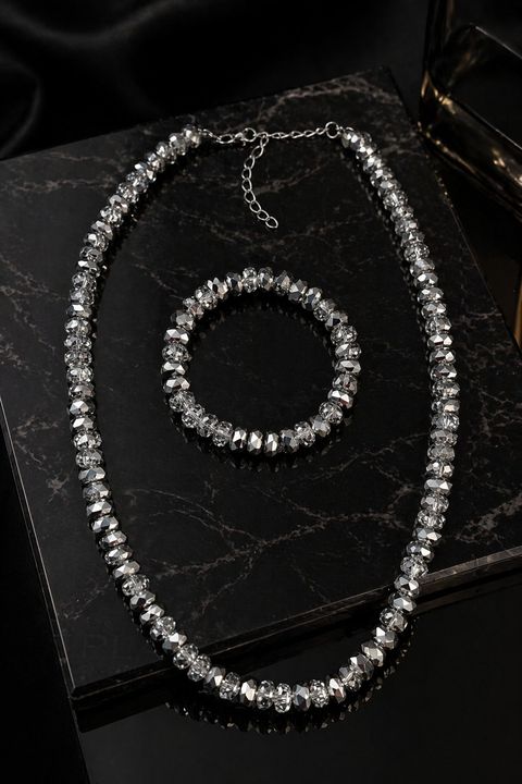 Kristal Taşlı Kolye & Bileklik Set