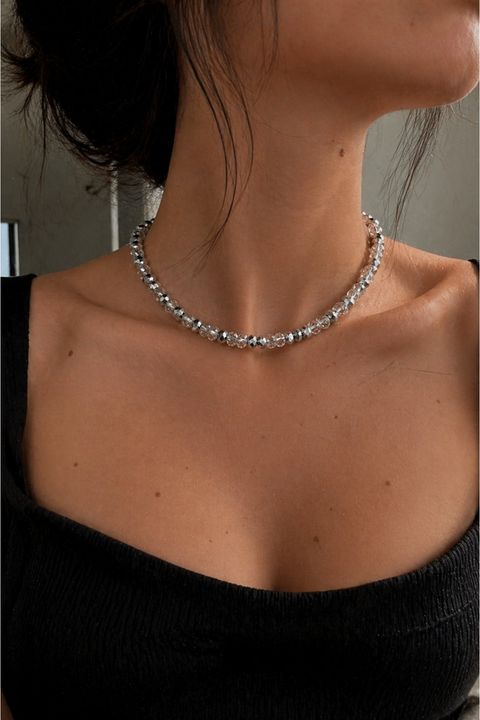 Parlak Kristal Taşlı Kadın Kolye